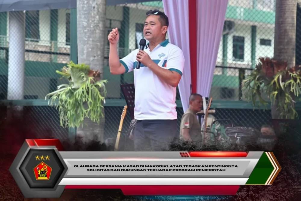 Olahraga Bersama Kasad di Makodiklatad, Tegaskan Pentingnya Soliditas dan Dukungan terhadap Program Pemerintah