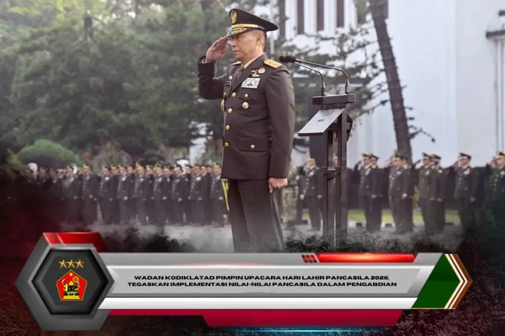 Wadan Kodiklatad Pimpin Upacara Hari Lahir Pancasila 2026, Tegaskan Implementasi Nilai-Nilai Pancasila dalam Pengabdian
