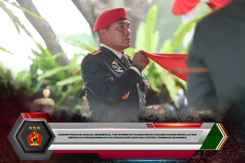 Hadiri Pemakaman Jenderal TNI (Purn) Ryamizard Ryacudu, Dankodiklatad Berikan Penghormatan Terakhir kepada Putra Terbaik Bangsa