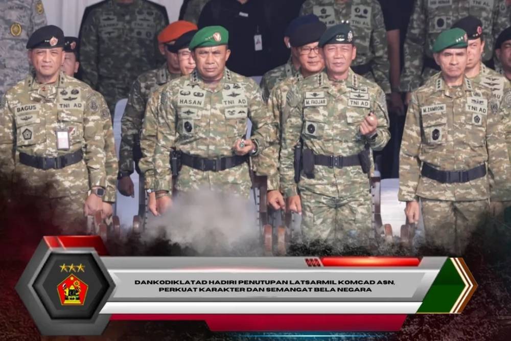 Dankodiklatad Hadiri Penutupan Latsarmil Komcad ASN, Perkuat Karakter dan Semangat Bela Negara