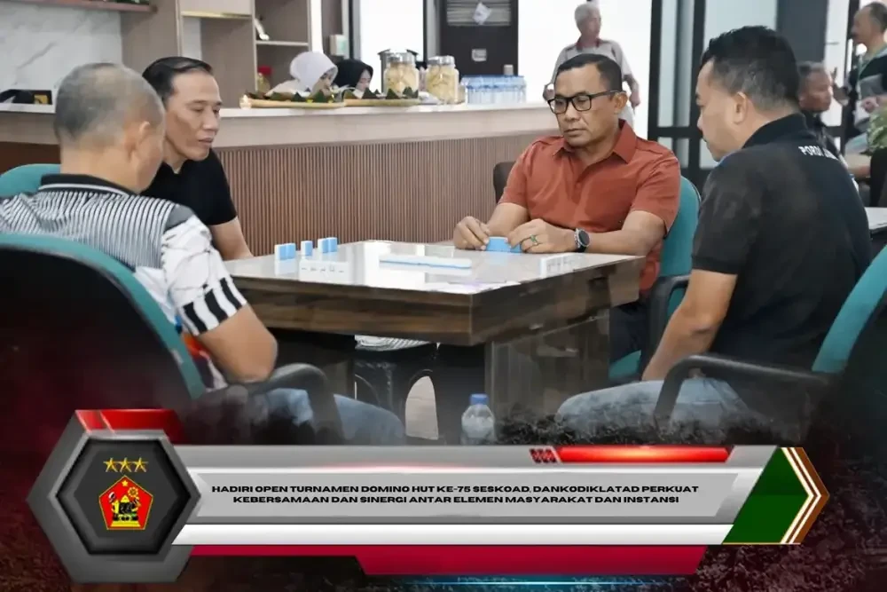 Hadiri Open Turnamen Domino HUT ke-75 Seskoad, Dankodiklatad Perkuat Kebersamaan dan Sinergi Antar Elemen Masyarakat Dan Instansi