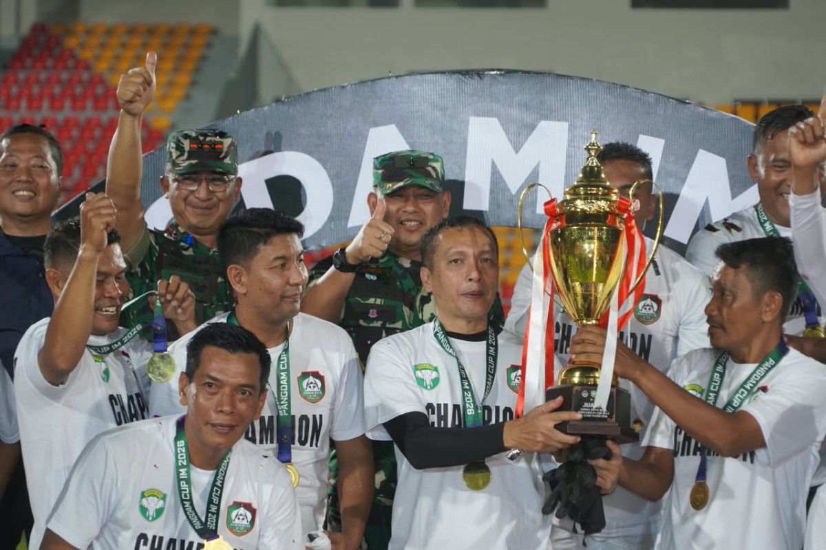 Turnamen Sepak Bola U-43 Se-Aceh Pangdam IM Cup 2026 Resmi Ditutup, Kodim 0110/Abdya Raih Gelar Juara
