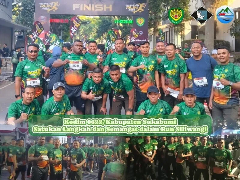 Kodim 0622/Kabupaten Sukabumi Satukan Langkah dan Semangat dalam Run Siliwangi