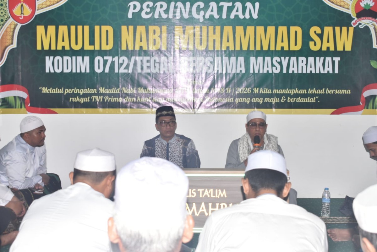 Kodim 0712/Tegal Gelar Peringatan Maulid Nabi Muhammad SAW Bersama Masyarakat