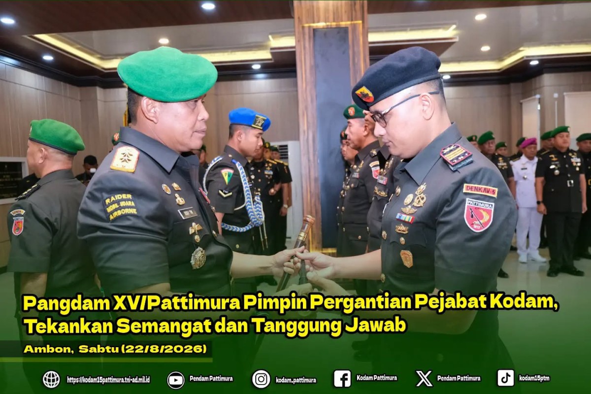 Pangdam XV/Pattimura Pimpin Pergantian Pejabat Kodam, Tekankan Semangat dan Tanggung Jawab