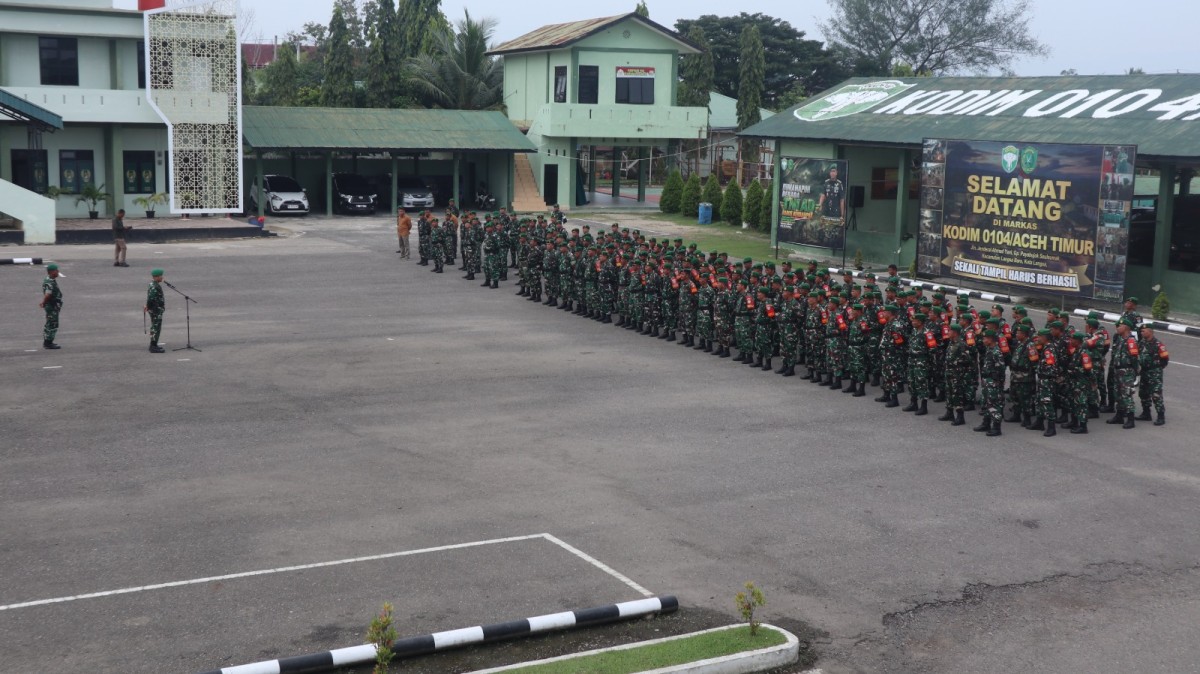 Dandim 0104/Aceh Timur Pimpin Apel Pagi Gabungan, Tekankan Kedisiplinan dan Kesiapsiagaan Personel