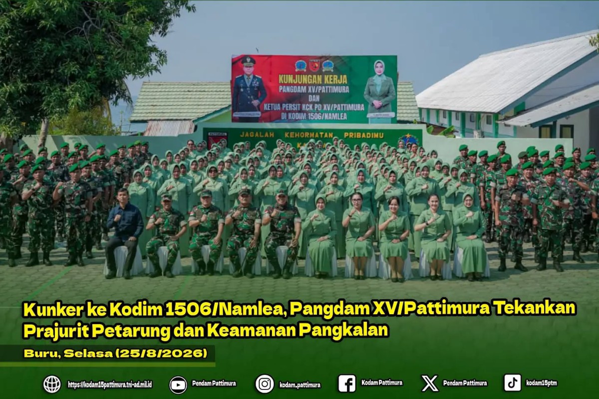 Kunker ke Kodim 1506/Namlea, Pangdam XV/Pattimura Tekankan Prajurit Petarung dan Keamanan Pangkalan