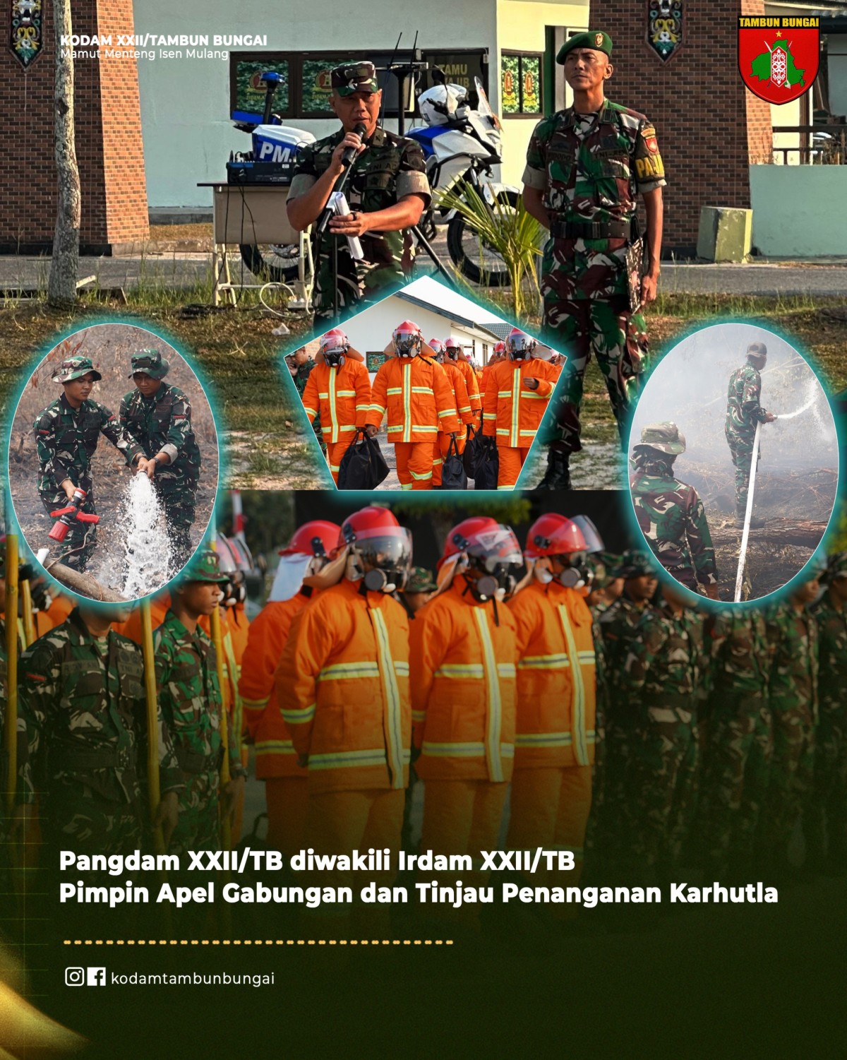 Pangdam XXII/TB Di Wakili Irdam XXII/TB Pimpin Apel Gabungan dan Tinjau Penanganan Karhutla