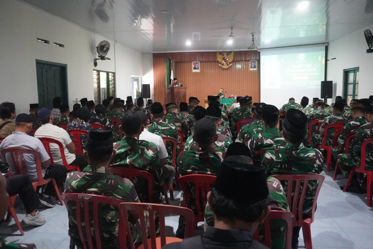 Kodim 0731/Kulon Progo Selenggarakan Pengajian  Peringatan Maulid Nabi Muhammad SAW