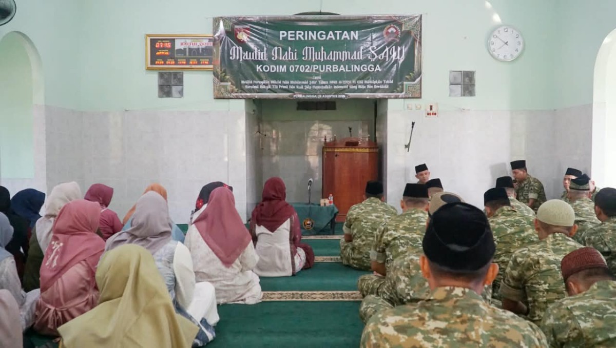 Kodim 0702/Purbalingga Peringati Maulid Nabi Muhammad SAW 1448 Hijriah, Perkuat Iman dan Keteladanan Prajurit