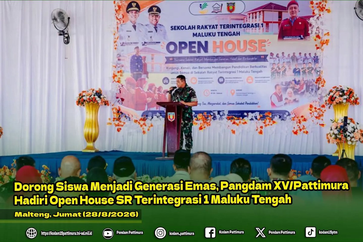 Dorong Siswa Menjadi Generasi Emas, Pangdam XV/Pattimura Kunjungi Sekolah Rakyat Terintegrasi 1 Maluku Tengah