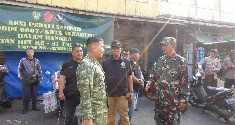 Rangkul Kebersihan Lewat Aksi Nyata, Kodim 0607 Sukabumi Gelar Gerakan Peduli Sampah