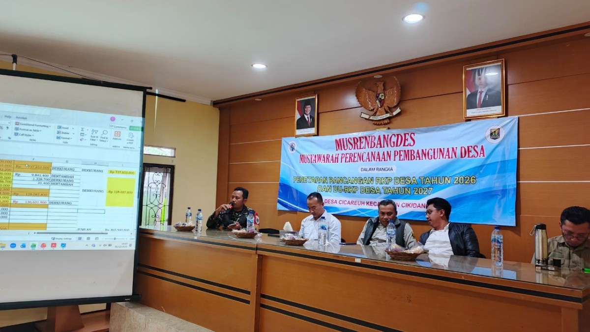 Babinsa Cicareuh Hadiri Musrenbangdes di Desa Cicareuh