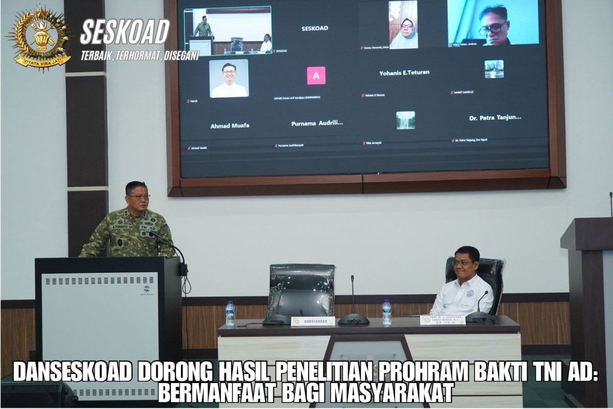 Danseskoad Dorong Hasil Penelitian Program Bakti TNI AD: Bermanfaat bagi Masyarakat