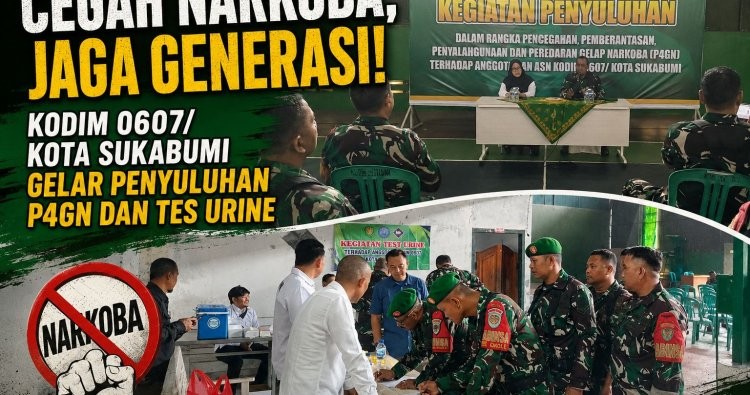Cegah Narkoba, Jaga Generasi! Kodim 0607/Kota Sukabumi Gelar Penyuluhan P4GN dan Tes Urine