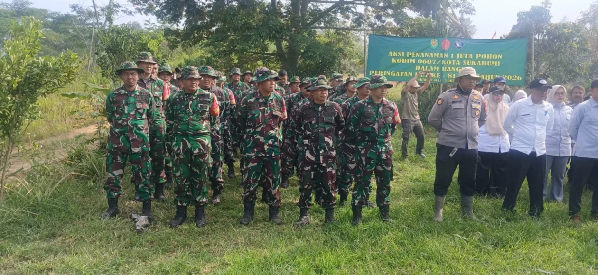 Tanam Sejuta Pohon Jelang HUT ke-81 TNI, Kodim 0607 Sukabumi Gandeng Warga Cegah Banjir dan Longsor
