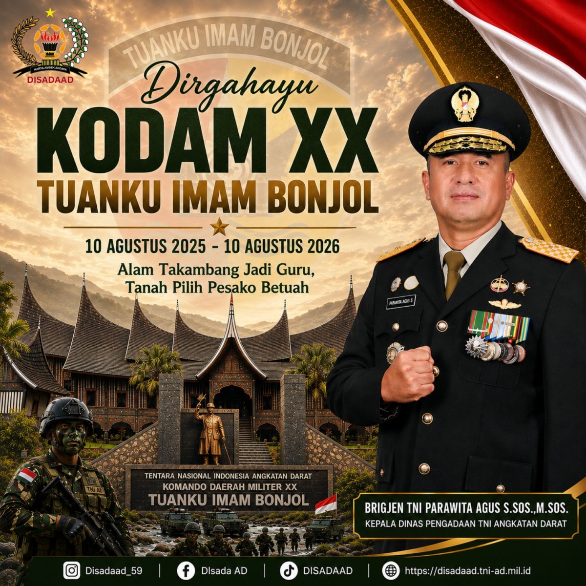 Dirgahayu KODAM XX TUANKU IMAM BONJOL