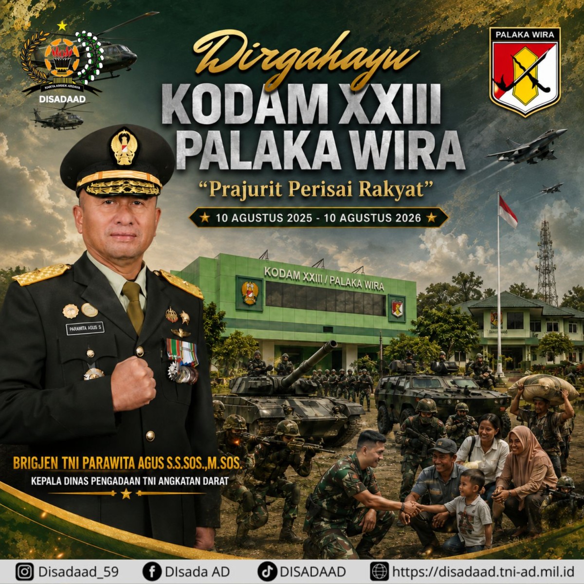 Dirgahayu KODAM XXIII PALAKA WIRA