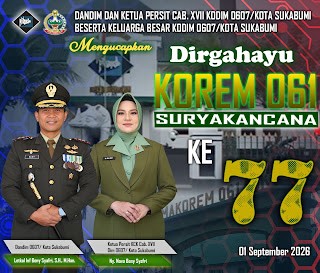 HUT ke-77 Korem 061/Suryakancana, Kodim 0607/Kota Sukabumi Teguhkan Semangat Mengabdi Bersama Rakyat