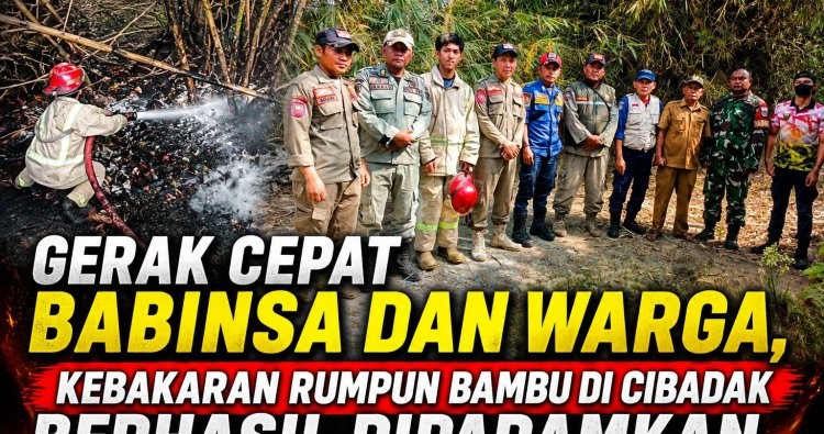 Gerak Cepat Babinsa dan Warga, Kebakaran Rumpun Bambu di Cibadak Berhasil Dipadamkan