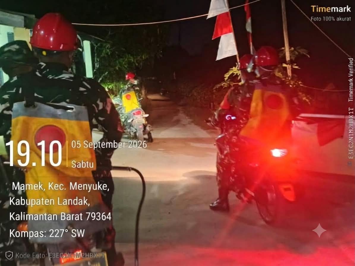 Tak Beri Celah Api Meluas, Koramil 1210-05/Darit Patroli Karhutla di Desa Mamek.
