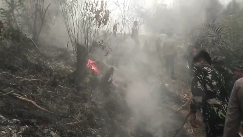 Sore Hari Karhutla di Wilayah Kodim 1209/Bengkayang, Tim Gabungan  Gerak Cepat Padamkan Api