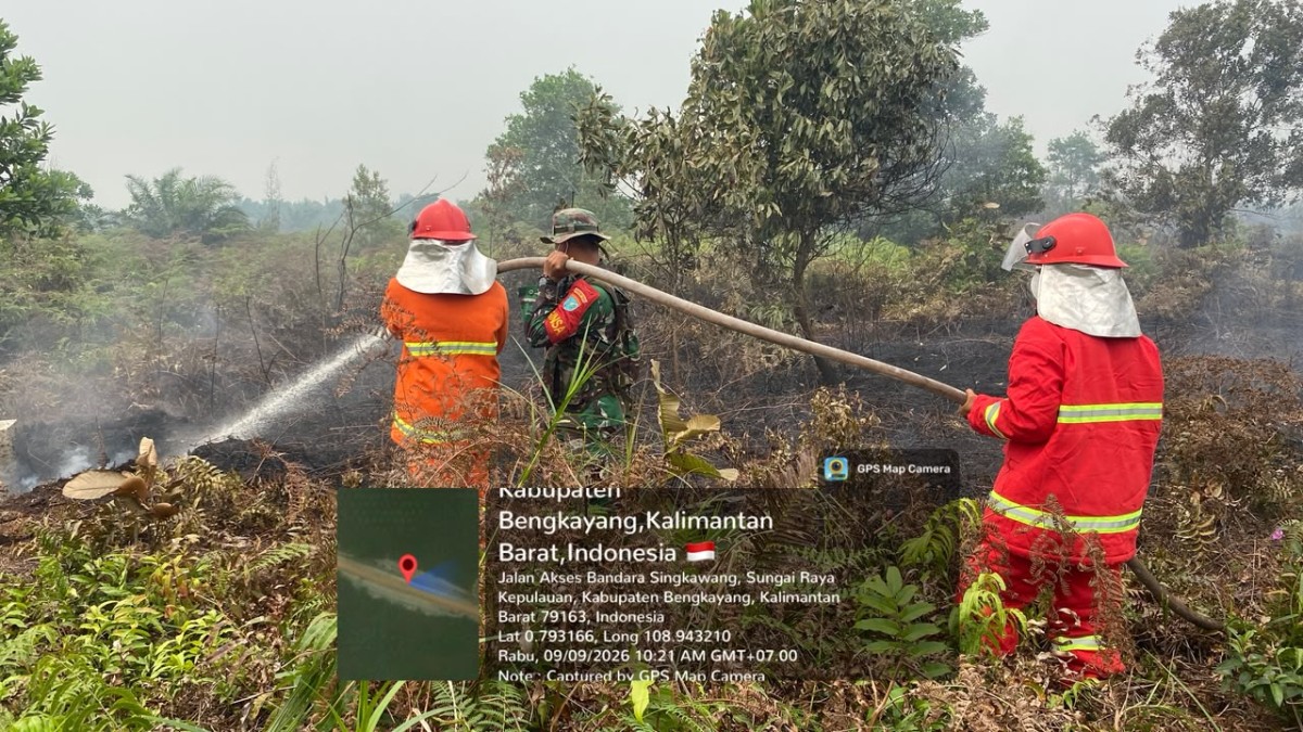 Gerak Cepat Babinsa dan Satgas, Titik Api Karhutla di Pangmilang Berhasil Dipadamkan
