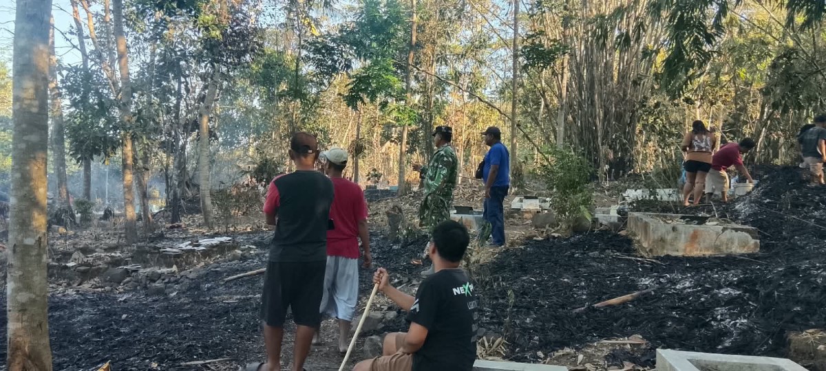 Kebakaran Lahan Kosong Seluas 2 Hektare di Desa Sanca Indramayu Berhasil Dipadamkan