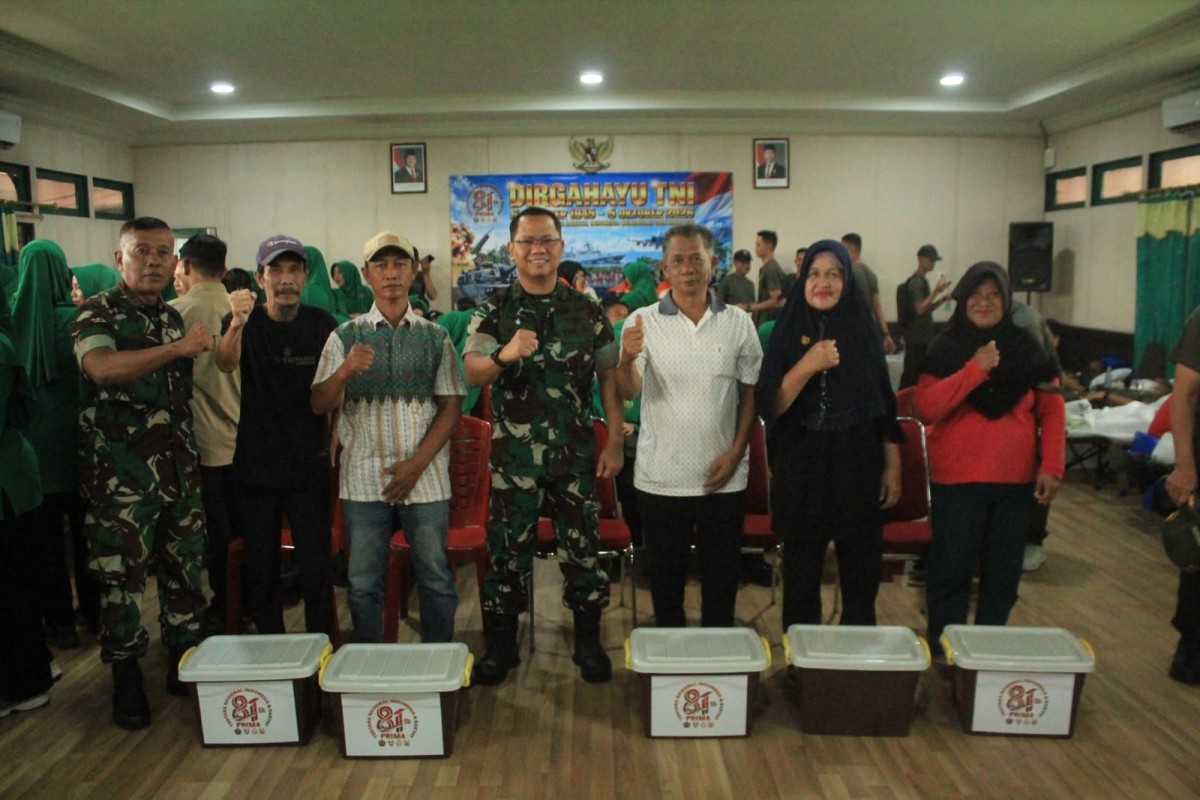 Sambut HUT ke-81 TNI, Kodim 1202/Singkawang Gelar Bakti Sosial Donor Darah.