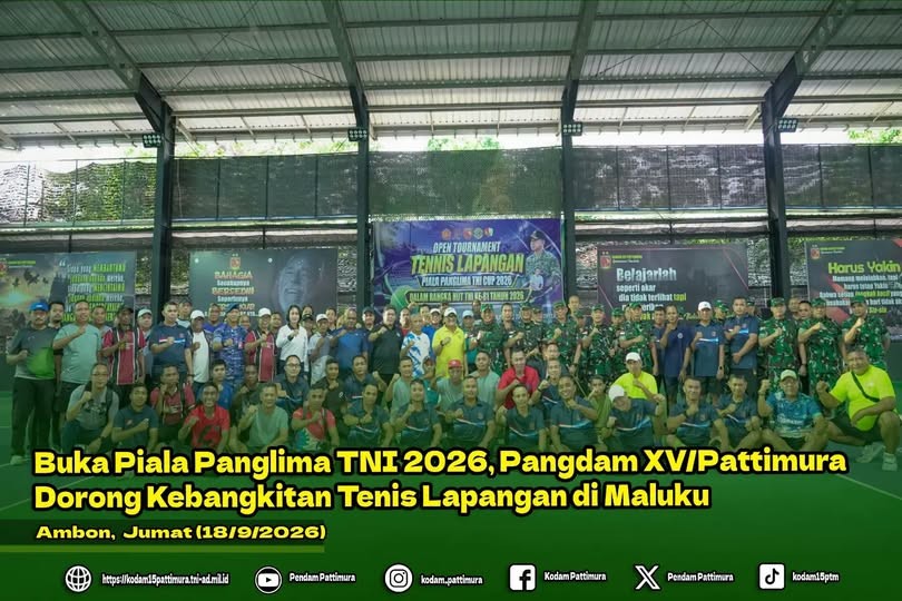 Buka Piala Panglima TNI 2026, Pangdam XV/Pattimura Dorong Kebangkitan Tenis Lapangan di Maluku
