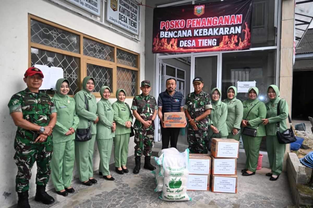 Kodim 0707/Wonosobo Salurkan Bantuan untuk Korban Kebakaran di Tieng