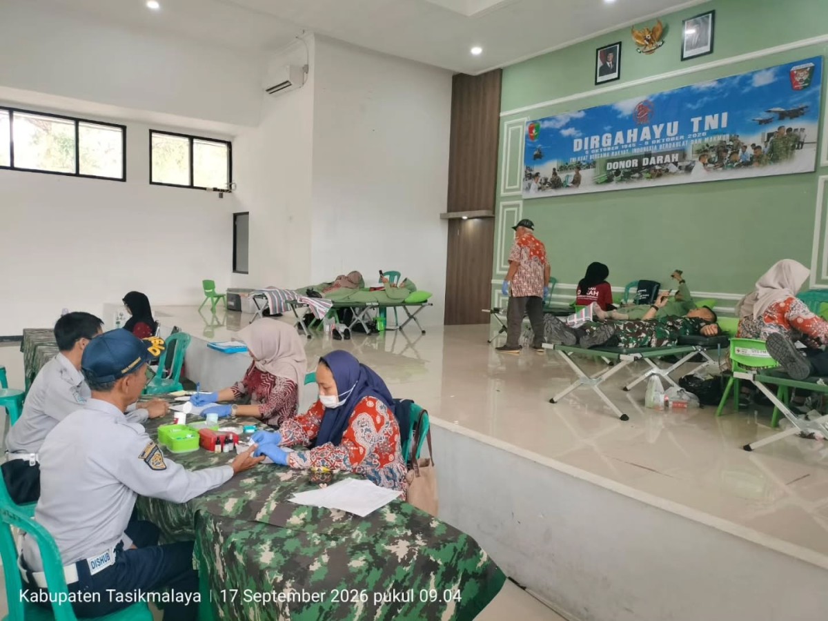 Sambut HUT Ke-81 TNI, Brigif 13/Galuh Rahayu Gelar Donor Darah