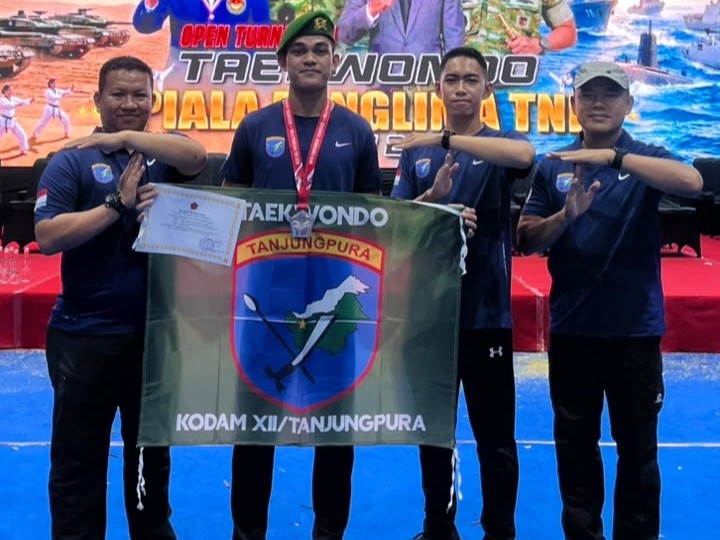 Bawa Semangat Carathana Jitavina, Prajurit Kodam XII/Tpr Raih Perak di Kejuarnas Taekwondo Piala Panglima TNI 2026