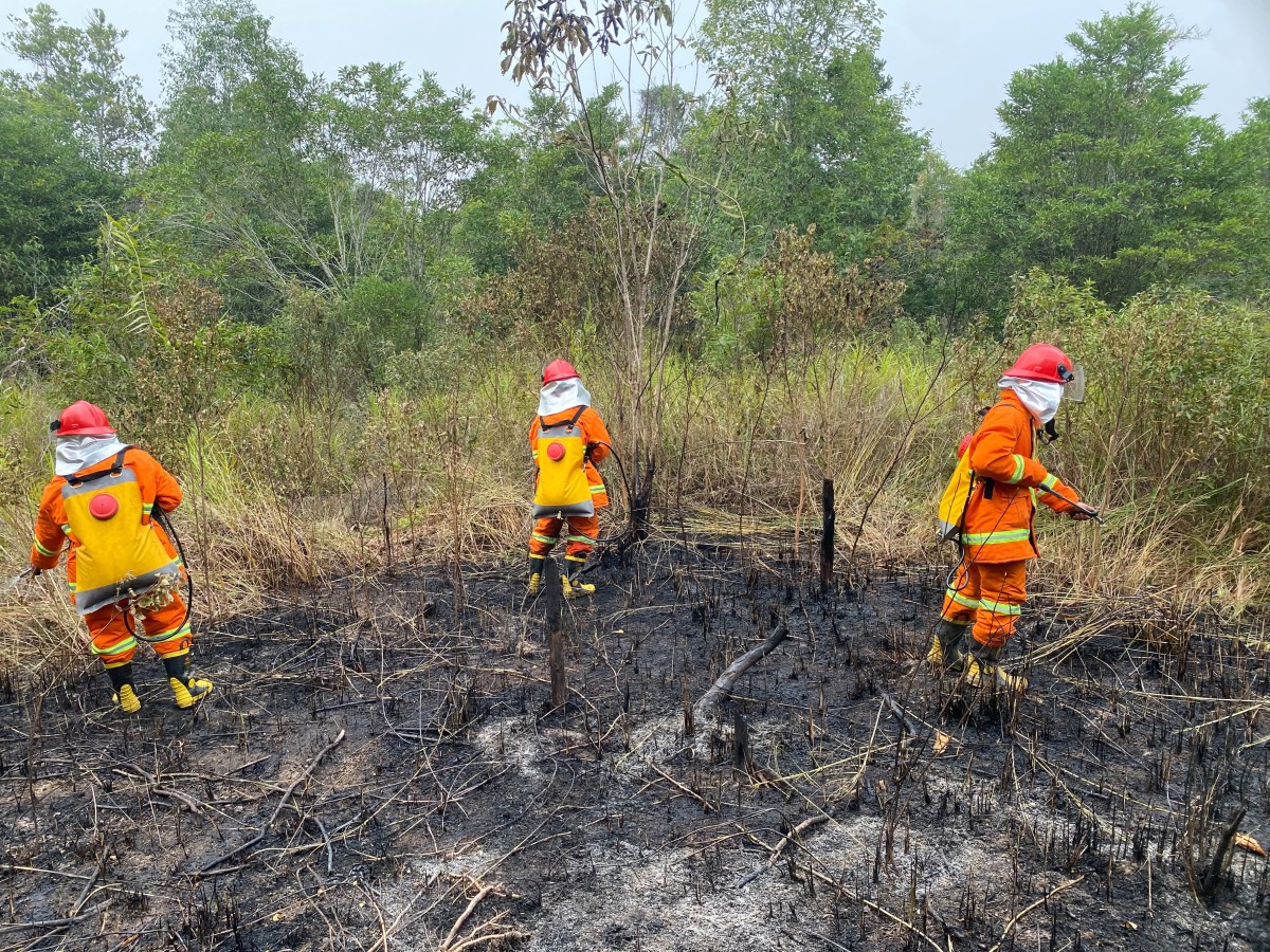 Koramil 1204-15/Sekadau Hilir Padamkan Tiga Titik Karhutla di Dusun Sungai Kunyit