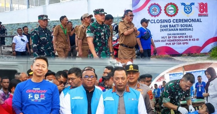 Dandim 0607/Kota Sukabumi Hadiri Closing Ceremonial dan Bakti Sosial HUT SP TSK-SPSI ke-53