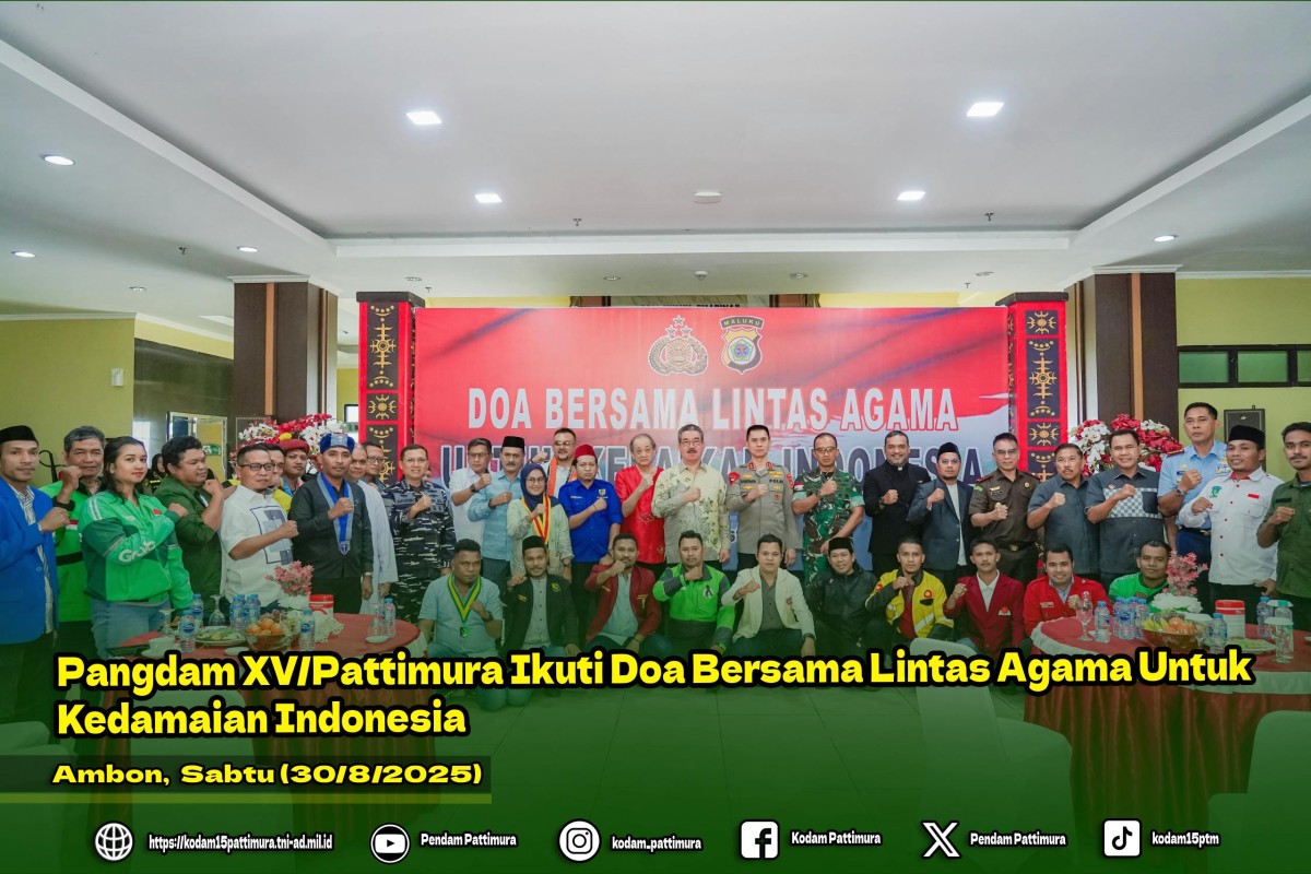 Pangdam XV/Pattimura Ikuti Doa Bersama Lintas Agama Untuk Kedamaian Indonesia