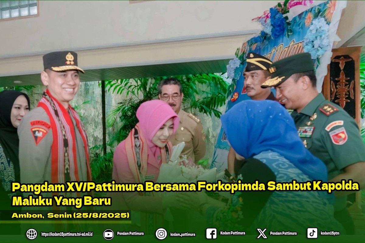 Pangdam XV/Pattimura Bersama Forkopimda Sambut Kapolda Maluku Yang Baru