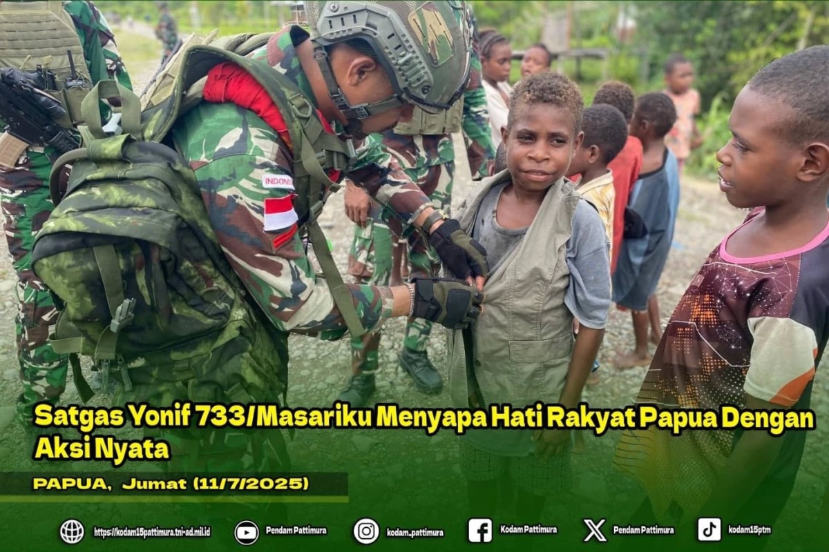 Satgas Yonif 733/Masariku Menyapa Hati Rakyat Papua Dengan Aksi Nyata