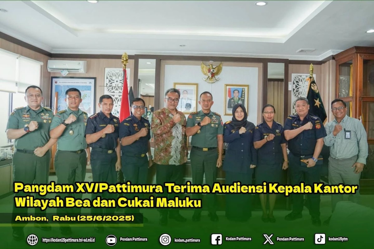 Pangdam XV/Pattimura Terima Audiensi Kepala Kantor Wilayah Bea dan Cukai Maluku