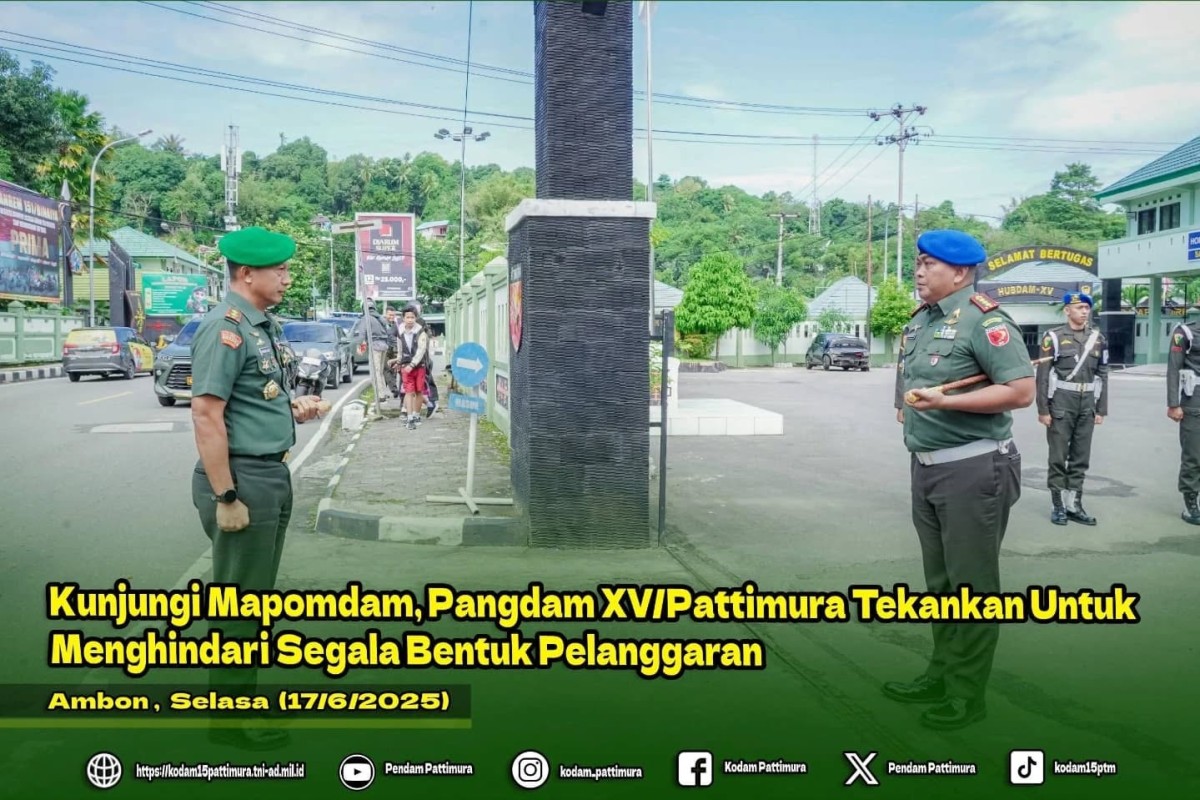 Kunjungi Mapomdam, Pangdam XV/Pattimura Tekankan Untuk Menghindari Segala Bentuk Pelanggaran