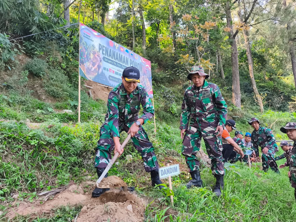 Kodim Wonosobo Tanam 1.000 Pohon Kopi di Telaga Menjer, Jaga Kawasan Wisata dan Sumber Air