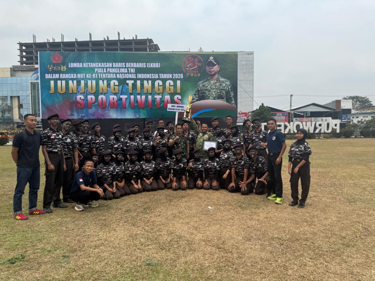 Binaan Kodim 0712/Tegal, SMKN 1 Adiwerna Ukir Prestasi di Lomba PBB HUT TNI ke-81