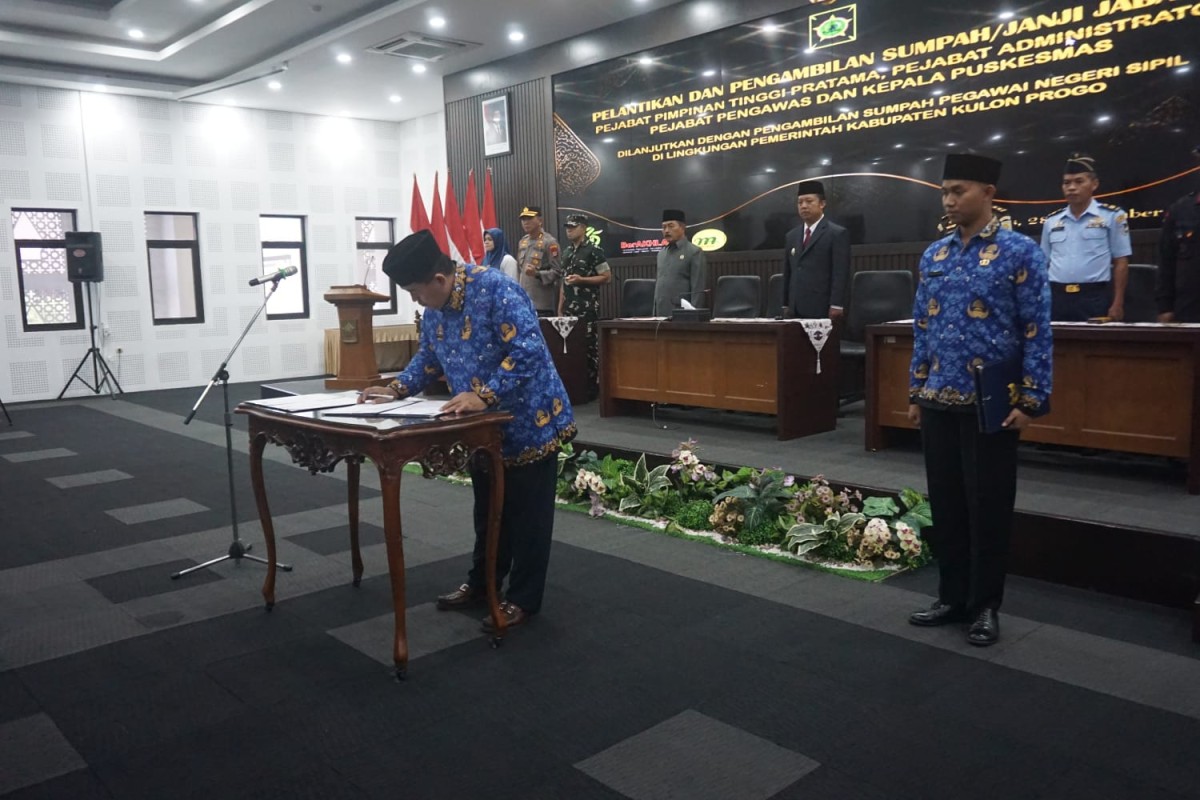 Dandim Kulon Progo Hadiri Pengambilan Sumpah Jabatam dan Pelantikan ASN