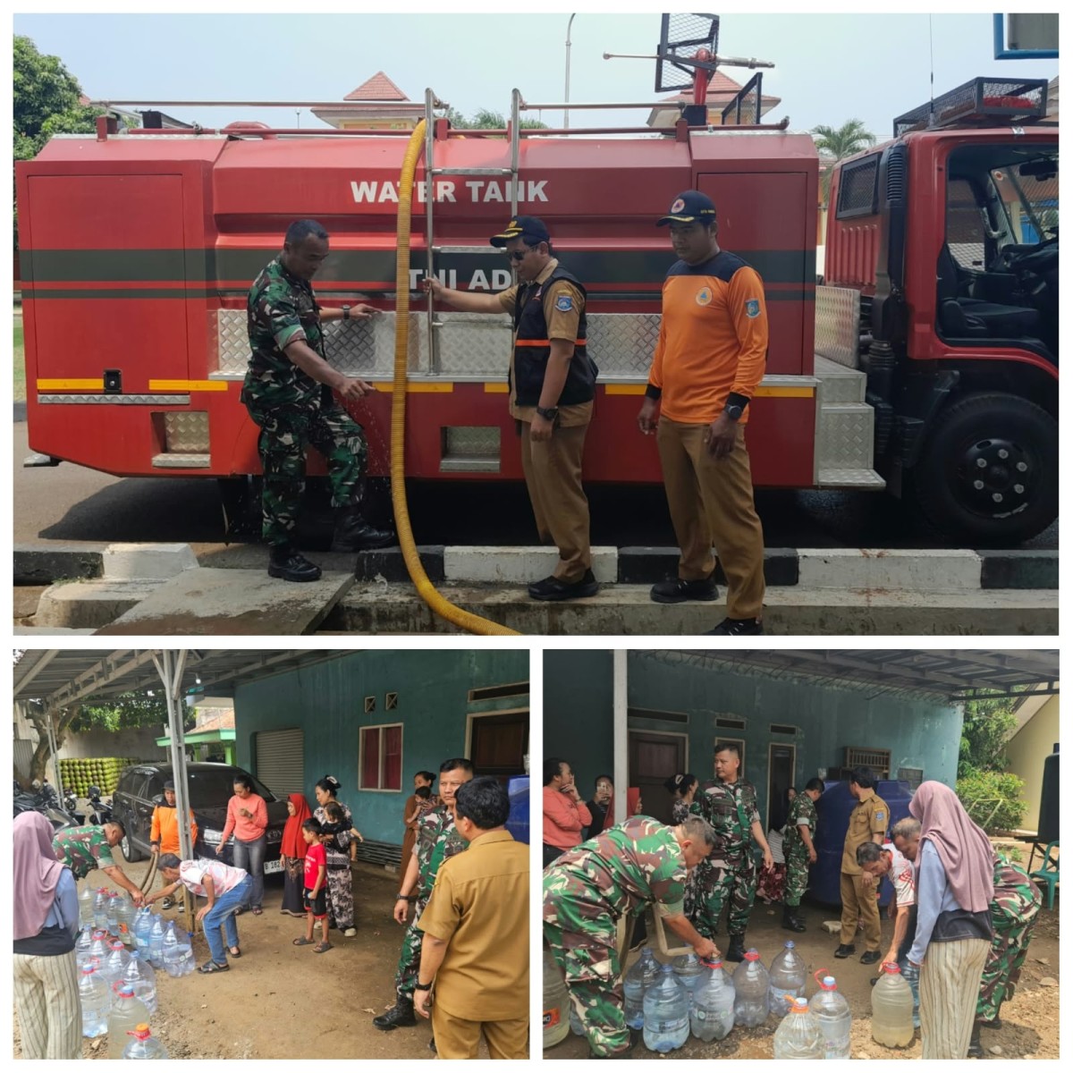 PEDULI KEBUTUHAN WARGA, KORAMIL  03/SERPONG DISTRIBUSIKAN 10.000 LITER  AIR BERSIH KE MASYARAKAT