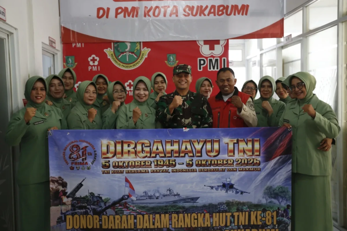 Kodim 0607 Sukabumi dan Masyarakat Bersatu dalam Aksi Donor Darah Sambut HUT TNI ke-81