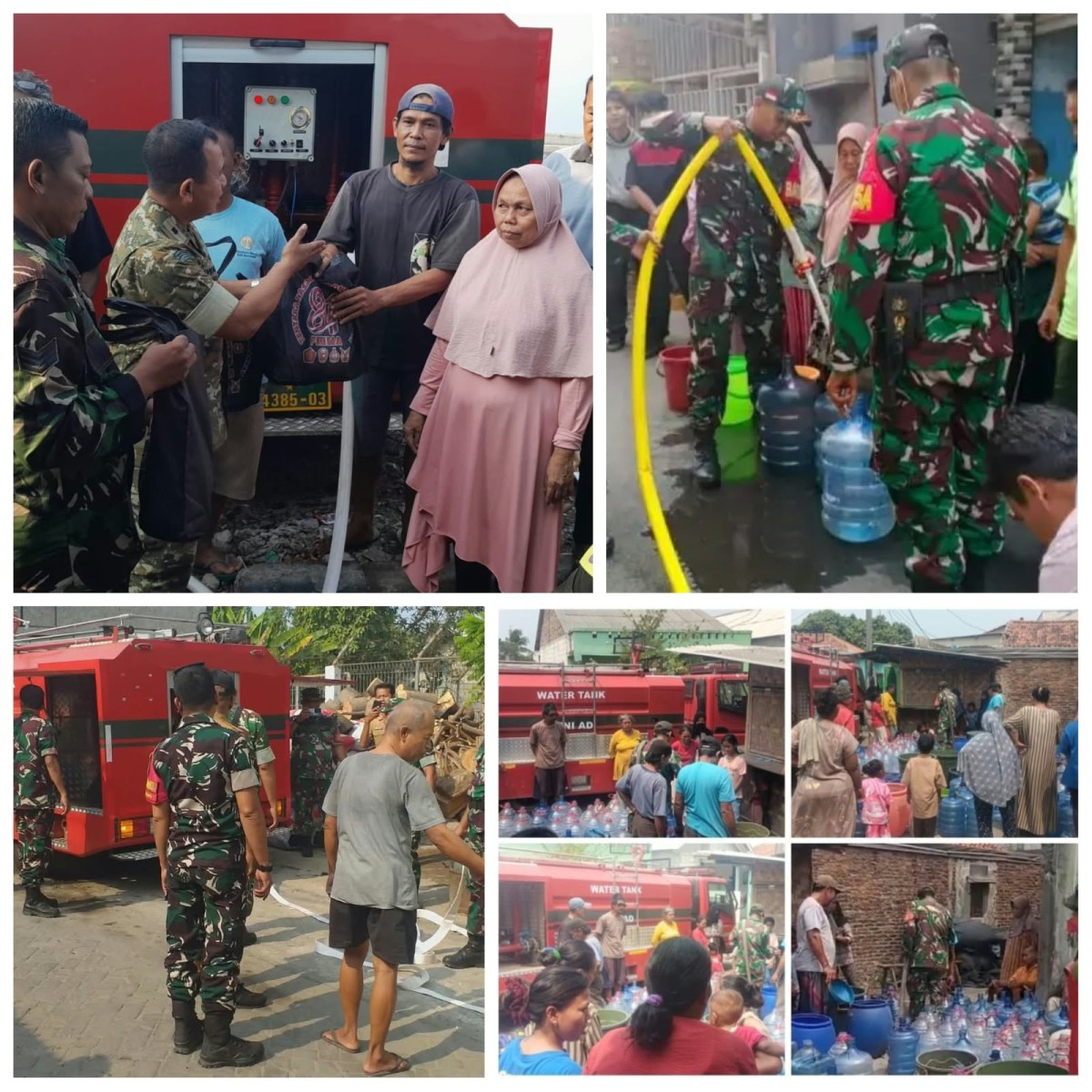 SAAT KEMARAU MELANDA, TNI TURUN TANGAN: JAJARAN KOREM 052/WKR GERAKKAN TANGKI AIR BANTU WARGA