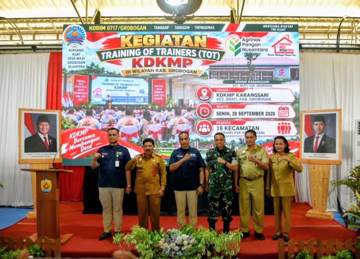 Dukung Kedaulatan Pangan dan Penguatan Ekonomi Kerakyatan, Dandim Grobogan Hadiri Kegiatan Training Of Trainer (TOT)