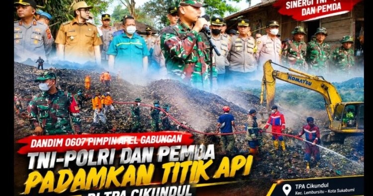 Dandim 0607 Pimpin Apel Gabungan, TNI-Polri dan Pemda Bergerak Padamkan Titik Api di TPA Cikundul