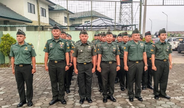 Dandim Pimpin Korps Raport Dan Kenaikan Pangkat 48 Bintara Dan Tamtama Kodim 0624/Kab Bandung
