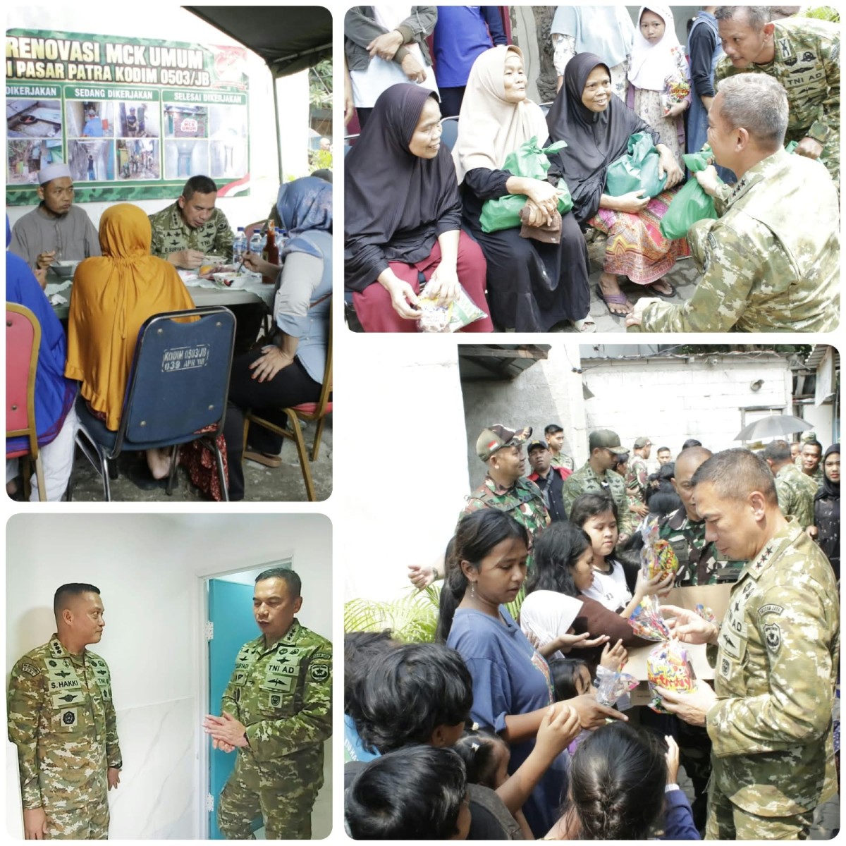 Pangdam Jaya Resmikan MCK di Pasar Patra, Salurkan Bantuan untuk Warga dan Anak-anak